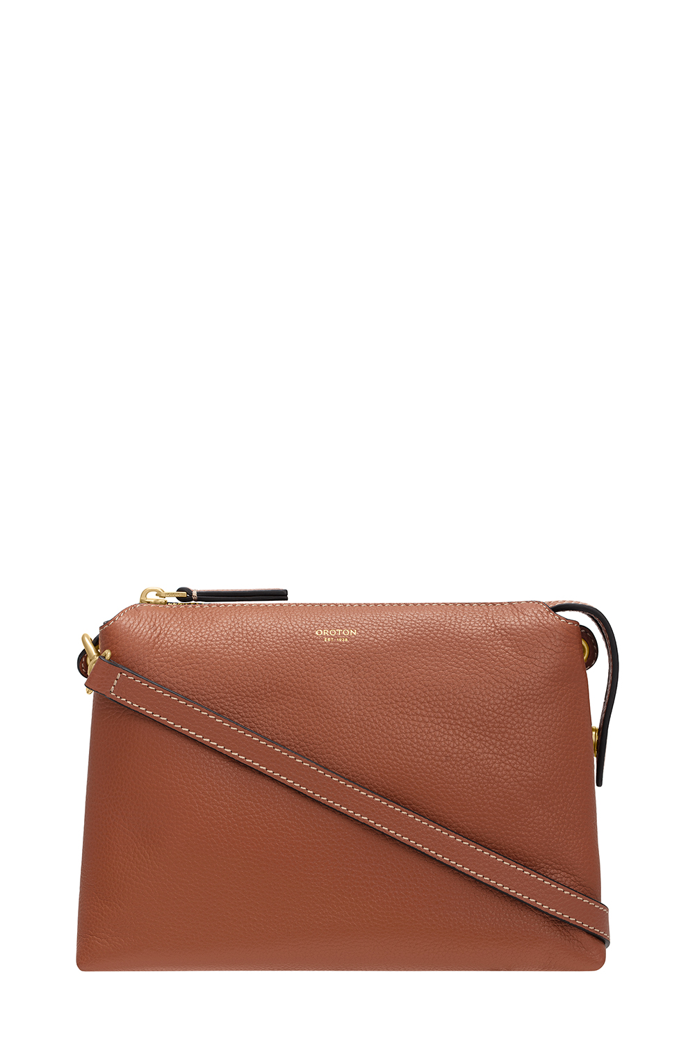 Oroton duo double online zip crossbody