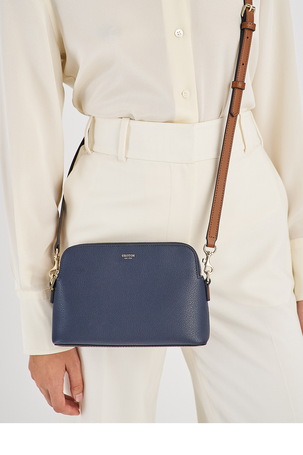 Oroton duo double zip crossbody new arrivals