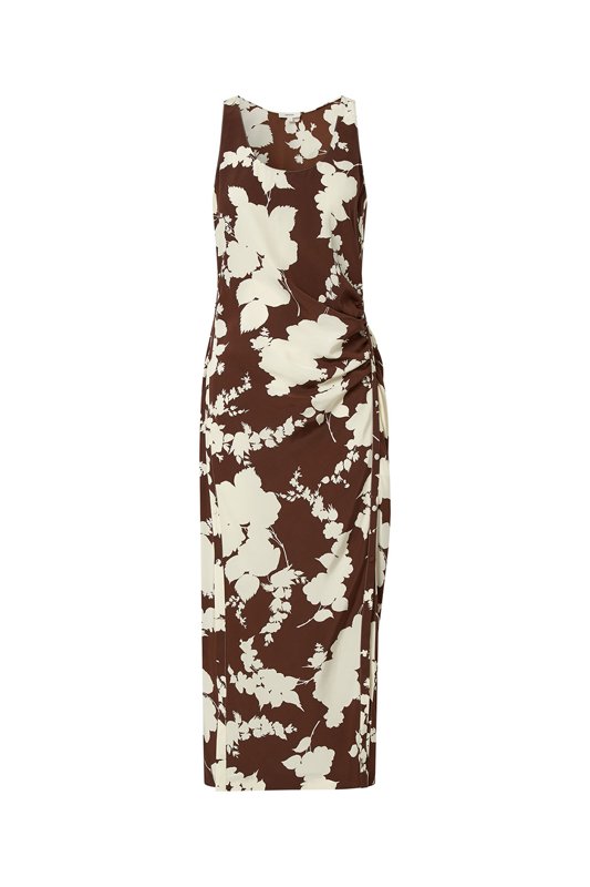 Silhouette Print Slip Dress - Deep Spice