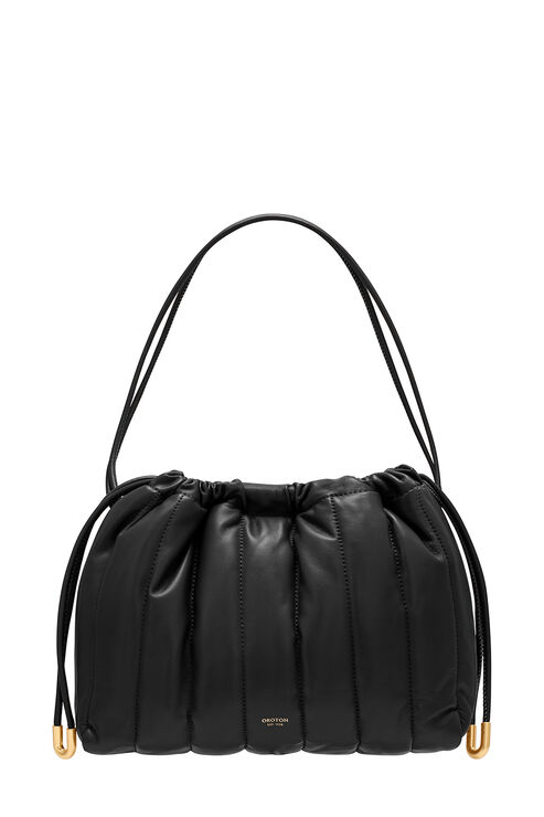 oroton black leather bolsa